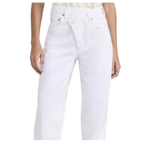 Agolde Jeans Womens Size 27 White Straight Organic Cotton Criss Cross Button Fly - Picture 3 of 15